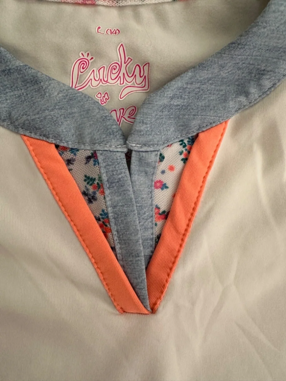 LUCKY IN LOVE Girls White Jersey Tennis Set M/L (10/12)